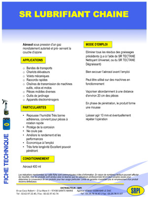 SR LUBRIFIANT CHAINE